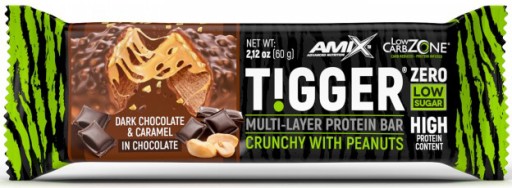 AMIX TIGGER ZERO MULTI-LAYER PROTEIN BAR 60g Čokoláda - karamel