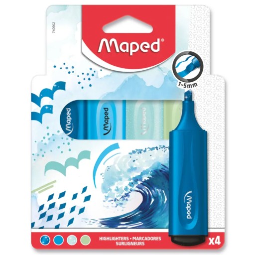 Sada zvýrazňovačov Maped Fluo Ocean 4 farby