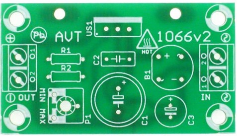 Miniatúrny zdroj univerzálny s PCB LM317 AVT1066