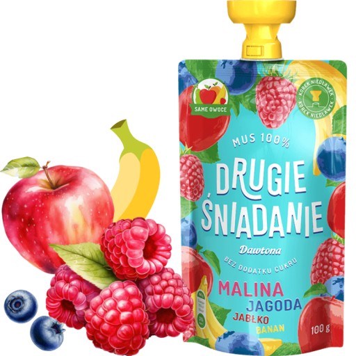 Ovocná pena Malina Čučoriedka Jablko 100 g Dawtona