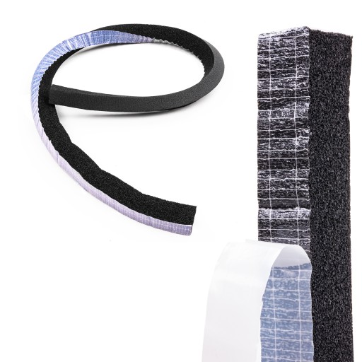 Zvukovo izolačné penové samolepiace gumené tesnenie 25 mm x 20 mm x 1000 mm