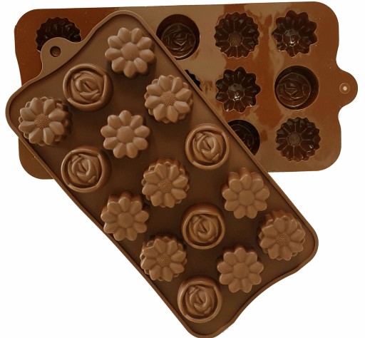 Silikónová forma, forma na čokolády, pralinky, sušienky, želé Flowers Mix
