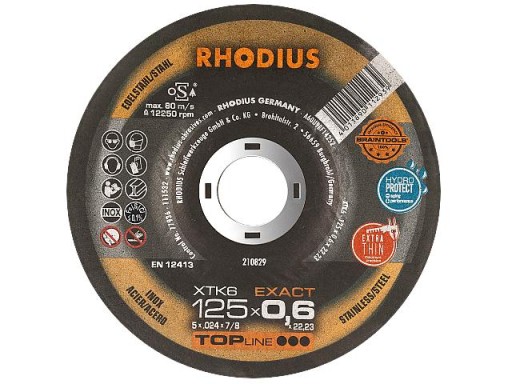 RHODIUS rezací kotúč na kov 125 x 0,6 ČIERNA OCEL, INOX, ALU