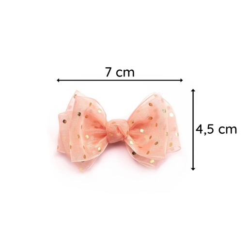 Oranžová stuha do vlasov s bodkami