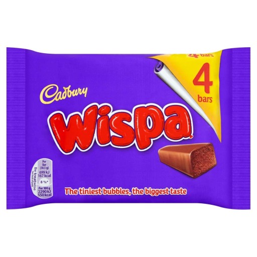 1x102g CADBURY tyčinky Wispa 4bal UK