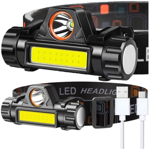 LED HLAVOVÁ LAMPA 4v1 MINI SVETLOMET S MAGNETOM