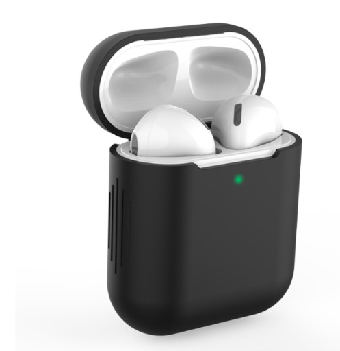 PUZDRO NA AIRPOD APPLE 1 2 MÄKKÉ POUZDRO SILIKÓNOVÉ ČIERNA
