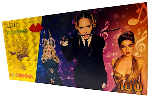 MADONNA Jedinečná ZLATÁ BANKOVKA Zberateľský DARČEK PRE FANOUŠKA