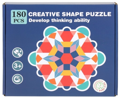 Drevené kreatívne puzzle tvary mozaiky 180 ks