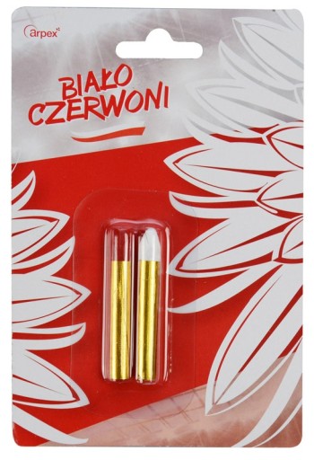 Červeno-biele ceruzky na tvár na zápas eura