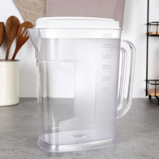 PLASTOVÁ kanvica na nápoje s vekom chladničky, úzka, 2,25L
