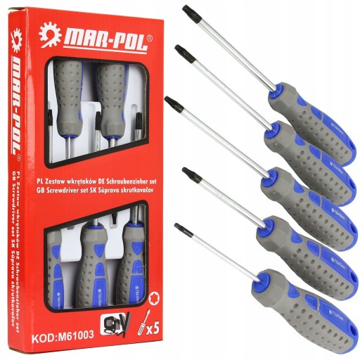 SET SKRUTKOVAČOV 5 kusov TORX SKRUTKOVAČOV