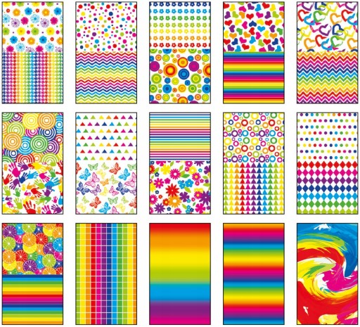 HAPPY FAREBNÝ DEKORATÍVNY PAPIER BLOK A4 PAPIER