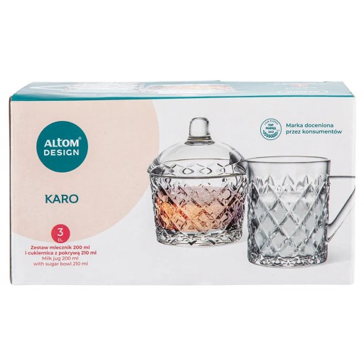 Cukornička 210 ml a kanvička na mlieko Altom Design Karo 200 ml