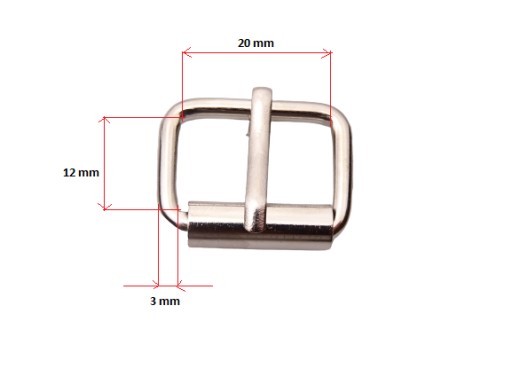Sedlárska pracka 20 / 12 / 3 mm NIKEL 1 kus