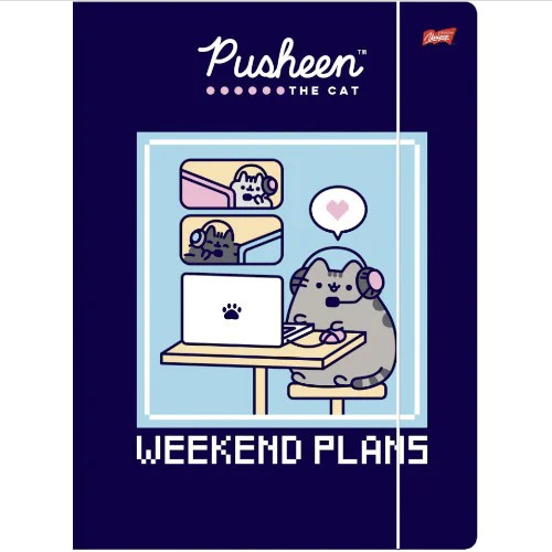 Pusheen školský skladačka A4 s gumičkou