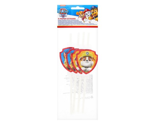 Papierové slamky so záchranným medailónom Paw Patrol