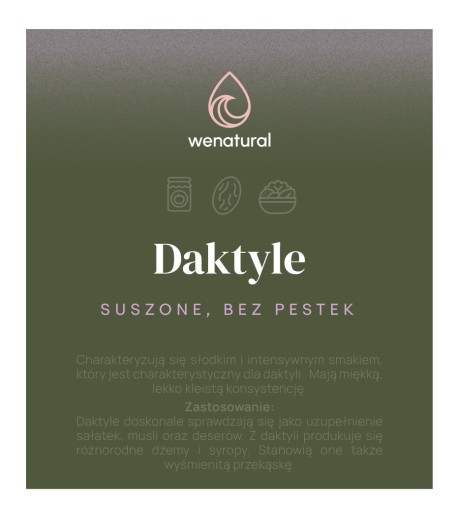 Sušené datle 1kg Wenatural - celé, bez semien, čerstvé, sladké občerstvenie