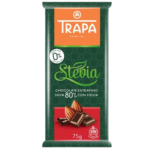 Horká čokoláda pre diabetikov so stéviou 75g. TRAP