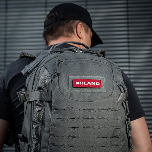 PATCH POLAND LASER suchý zips M-Tac 25x80 RED FLUO