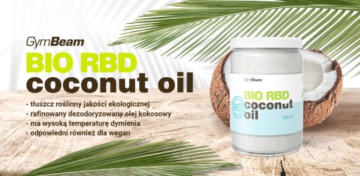 BIO RAFINOVANÝ KOKOSOVÝ OLEJ ČISTÝ VARENIE NA PEČENIE - GymBeam 500 ml