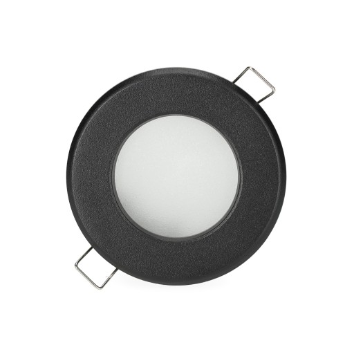 Hermetické halogénové očko pre Soffit Black IP44 + GU10 + zásuvka