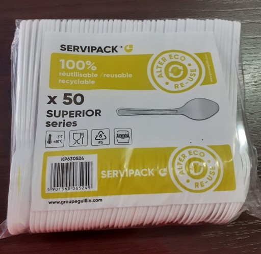 BIELA SUPERIOR opakovane použiteľná plastová lyžička 50 ks.