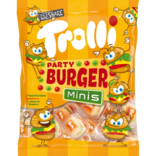 MINI PARTY BURGER TROLLI JELLIES 170GR 17x10g