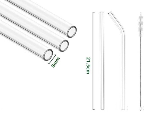 ECO slamky na sklo bez BPA 6 ks 21,5 cm 2x čistič