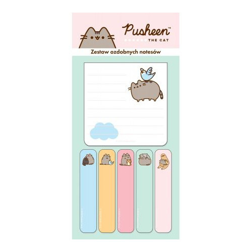 Záložky na indexovanie listov papiera, 6 ks. Pusheen farebné značky