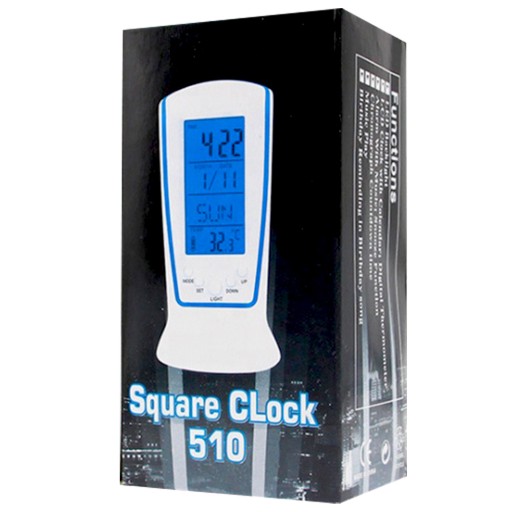 ALARM Clock Elektronický tichý digitálny stojaci METEOROLOGICKÁ STANICA Teplomer