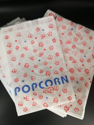 Veľká papierová taška s potlačou POPCORN, 200 ks.