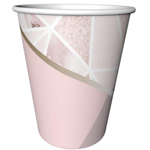 ROSE CHIC papierové poháre, ružové, 240ml x6