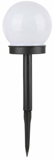 solárna záhradná lampa, mliečna, BIELA GUĽA 10cm P011