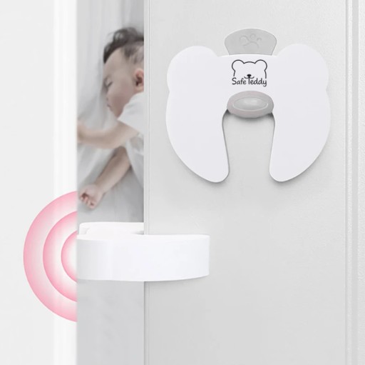 Bezpečnostná zarážka s háčikom, zámkom, zarážkou dverí, klinom dverí SafeTeddy