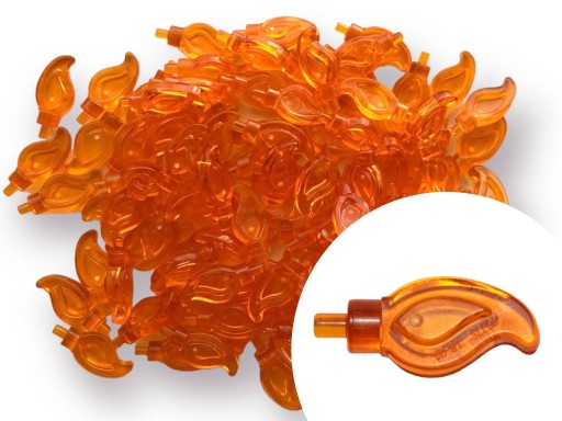 Lego 37775 Flame Transparent Orange (1G) Trans-Orange 50 ks.