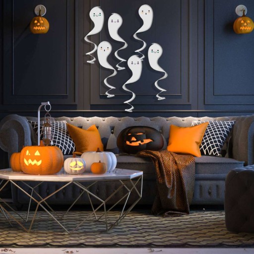 Závesná dekorácia, DIEVČATÁ, HALLOWEENSKÉ strašidlá, 6 ks