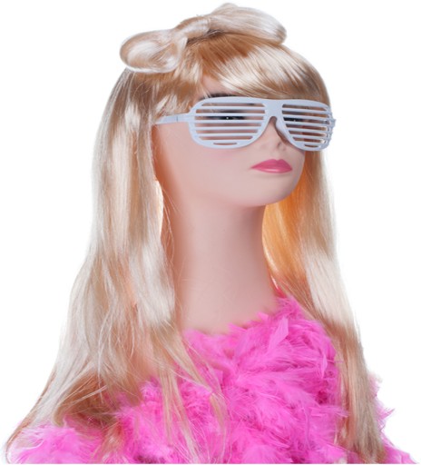 Karnevalová párty blondínka s dlhými vlasmi s parochňou pre sliepky