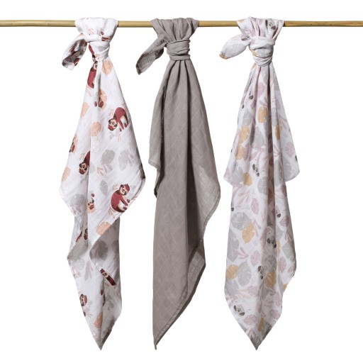 Babyono 348/10 MUSLIN PIAPERS mušelínová plienka 3KS SIVÁ