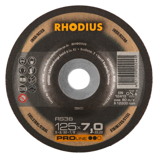 RHODIUS DISC 125x7,0x22,23 F27 RS38 PRO INOX