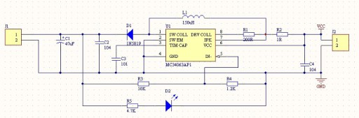 Menič napätia z 5V na 12V MC34063A ___ KIT
