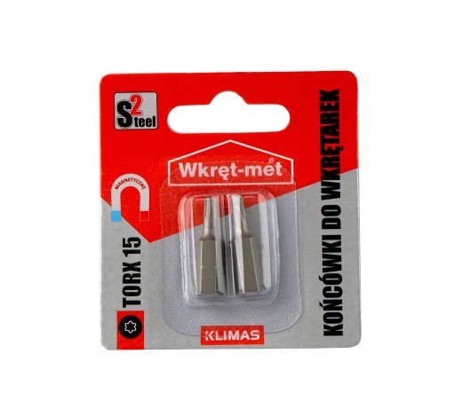 TORX 15 skrutkovacie bity 25mm 2 ks TX15 magnetické Klimas