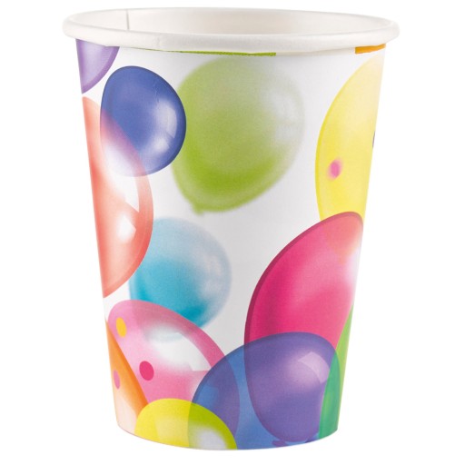 Balóniky papierové kelímky 250 ml 8 ks.