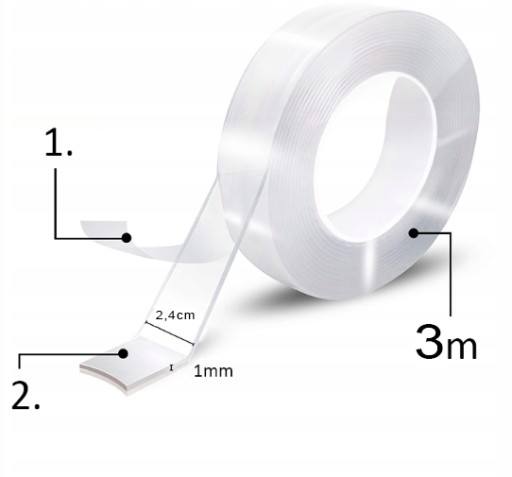 Obojstranná NANO montážna páska, opakovane použiteľná, vodeodolná, pevná, 3M