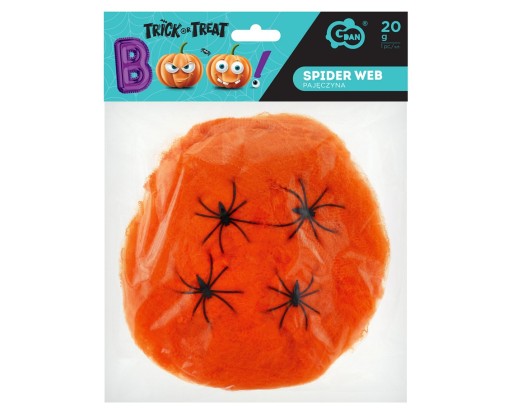 Oranžový ozdobný pavučinový halloweensky karneval