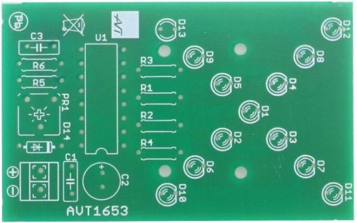 Hviezda LED, AVT1653 PCB