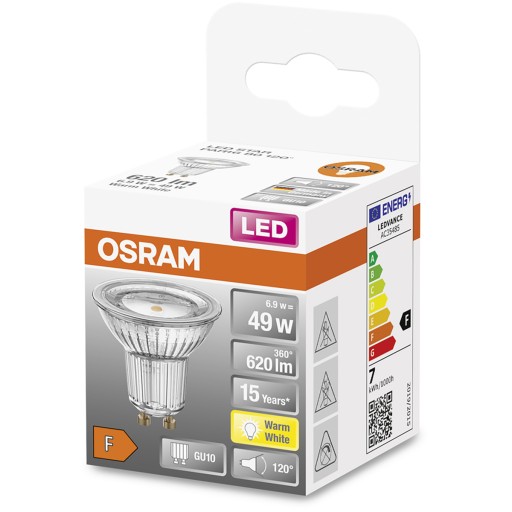 GU10 LED žiarovka 6,9W = 49W 620LM 2700K 120° OSRAM
