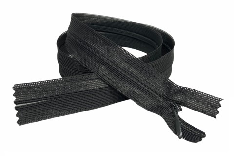 Pevný skrytý zips, tmavý grafit, 55 cm