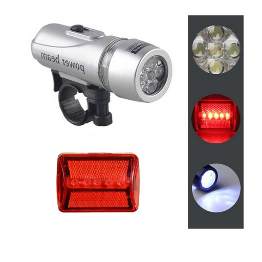 Sada LED predných + zadných svetiel na bicykel