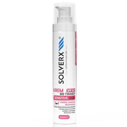 SOLVERX Krém 50SPF UV ochrana na tvár na deň 50ml